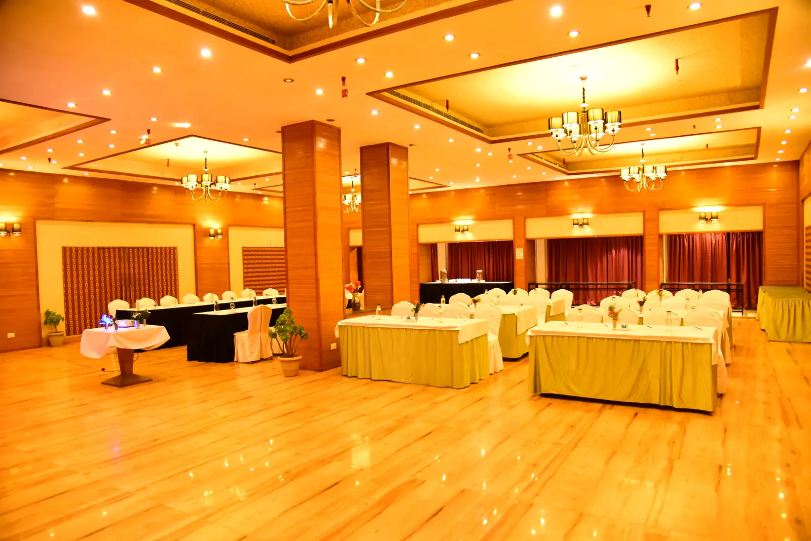 The Regal Room, the largest of the event spaces at Sinclairs Retreat Ooty