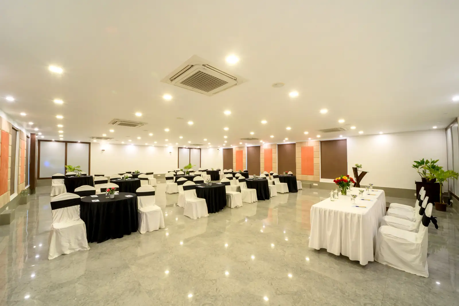 The Forum banquet hall set up for a conference at Sinclairs Bayview Port Blair