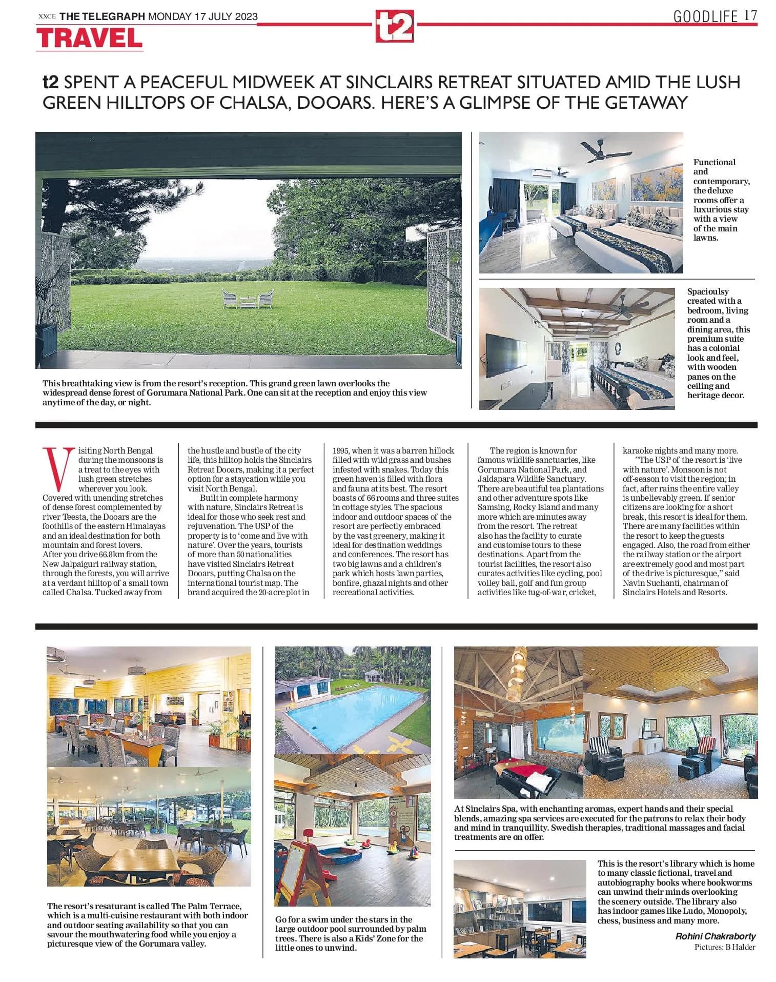 The Telegraph: Glimpse of Sinclairs Retreat situated amid the lush green hilltops of Chalsa, Dooars